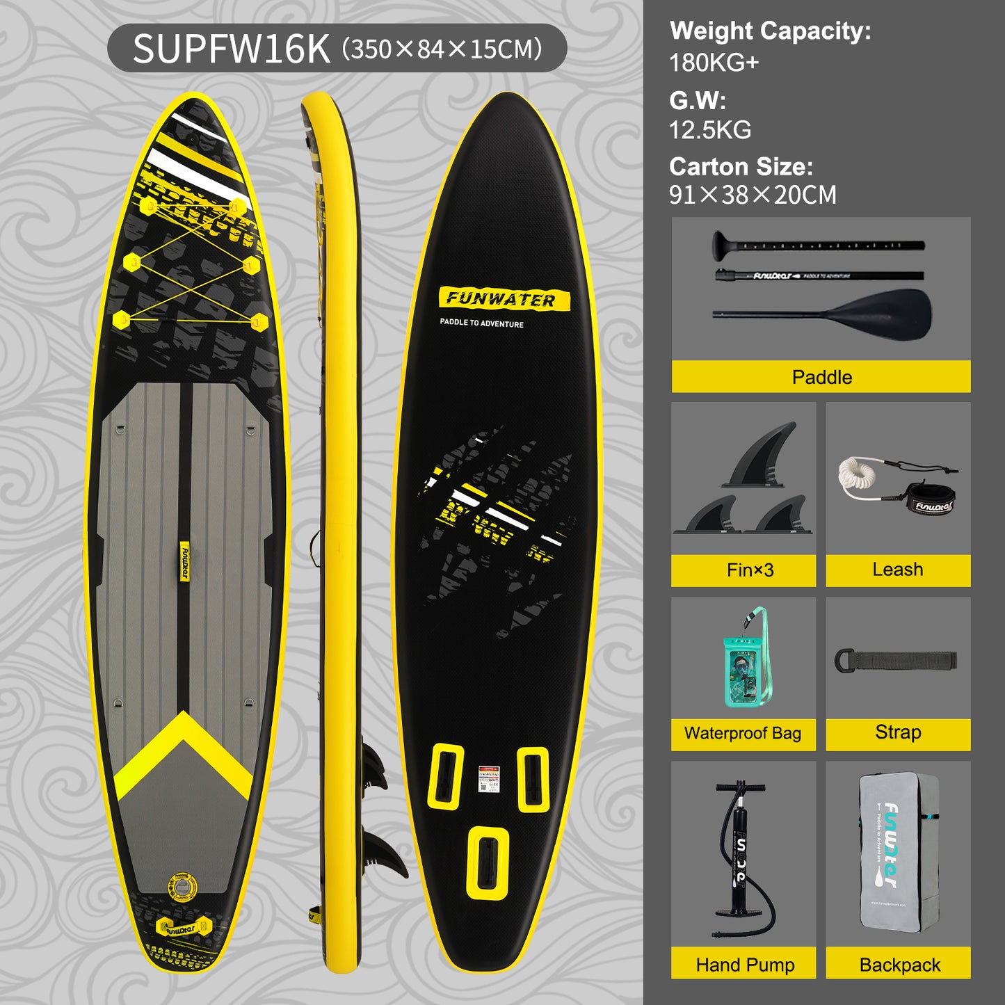 Funwater Inflatable SUP Board for Multi - Water Sports