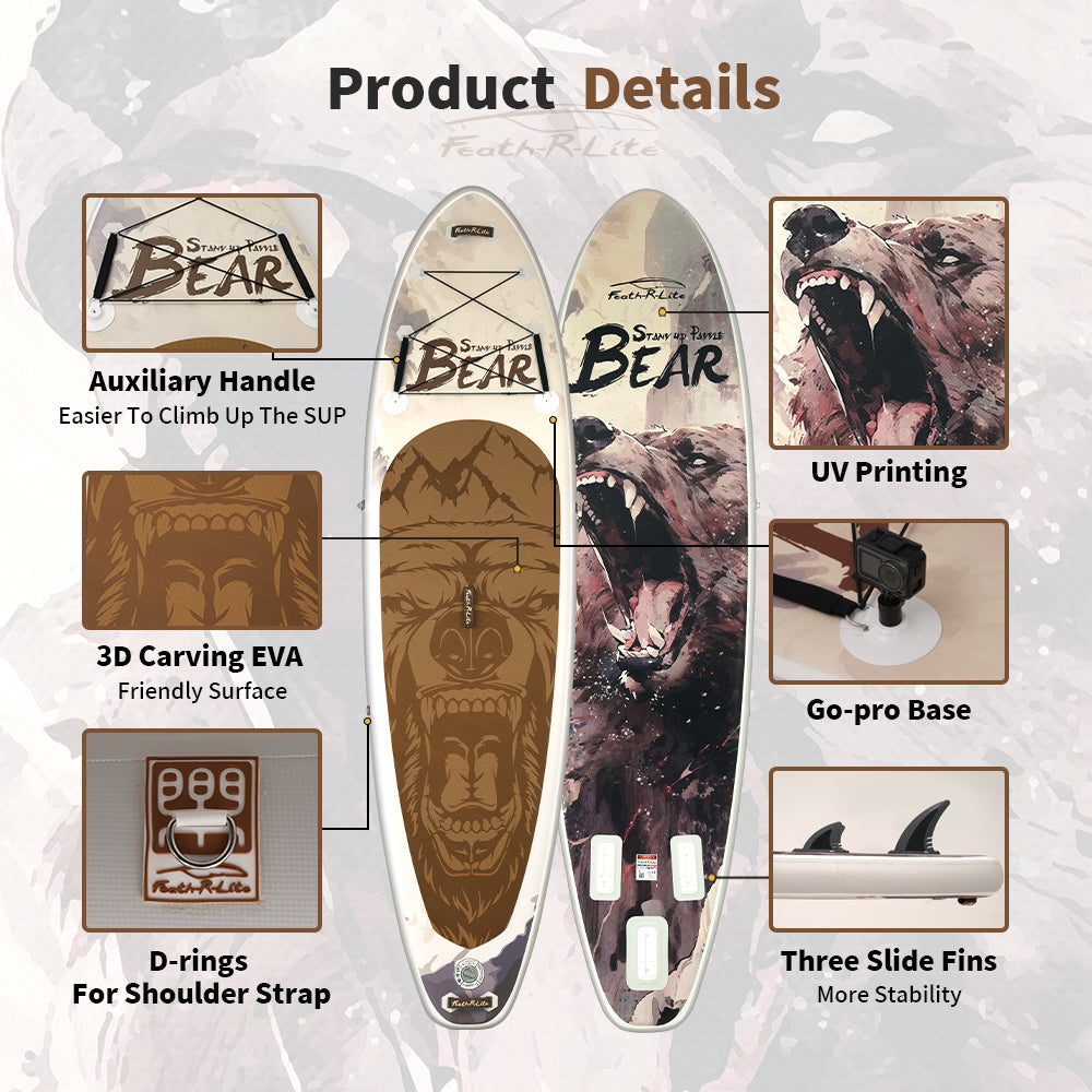 Bear - Themed Inflatable SUP Board for Multi - Water Sports