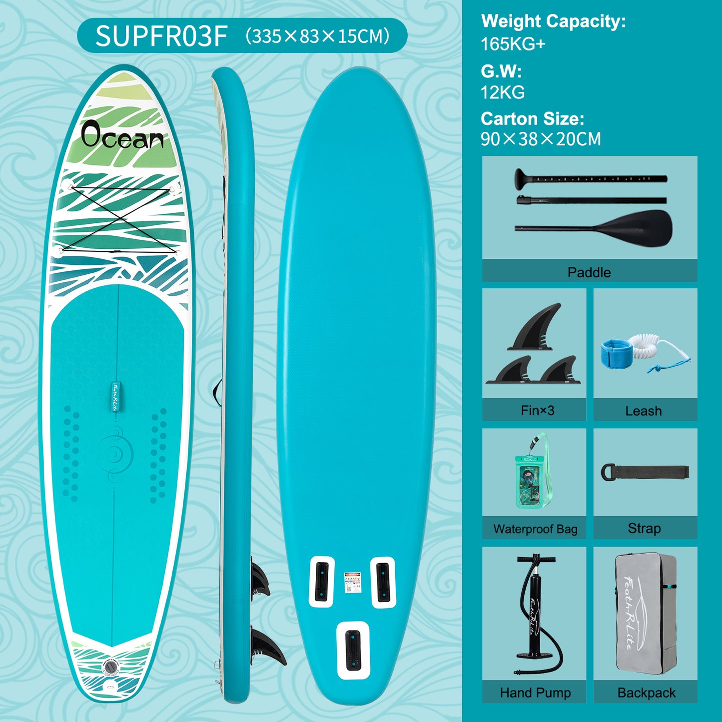 Ocean - Themed Inflatable SUP Board for Multi - Water Sports