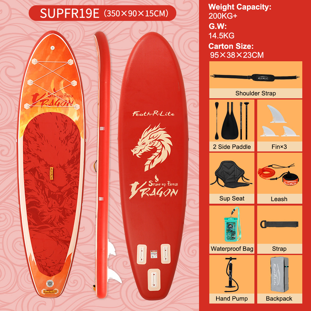 Red Dragon - Themed Inflatable SUP Board for Multi - Water Sports