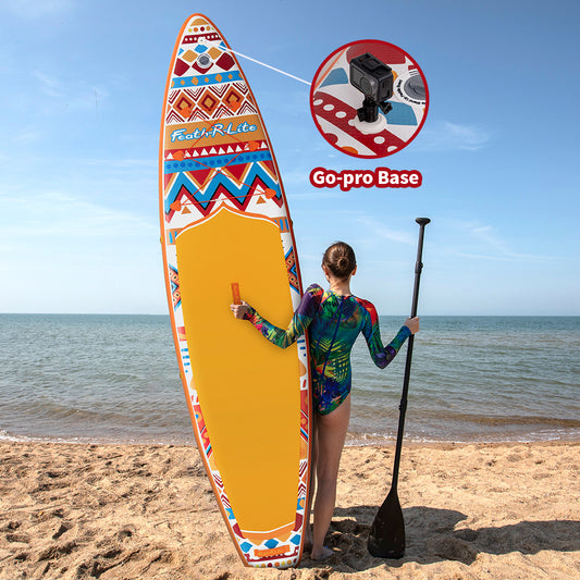 Inflatable SUP Board with Ethnic Pattern - Portable Paddle Board for Outdoor Water Sports